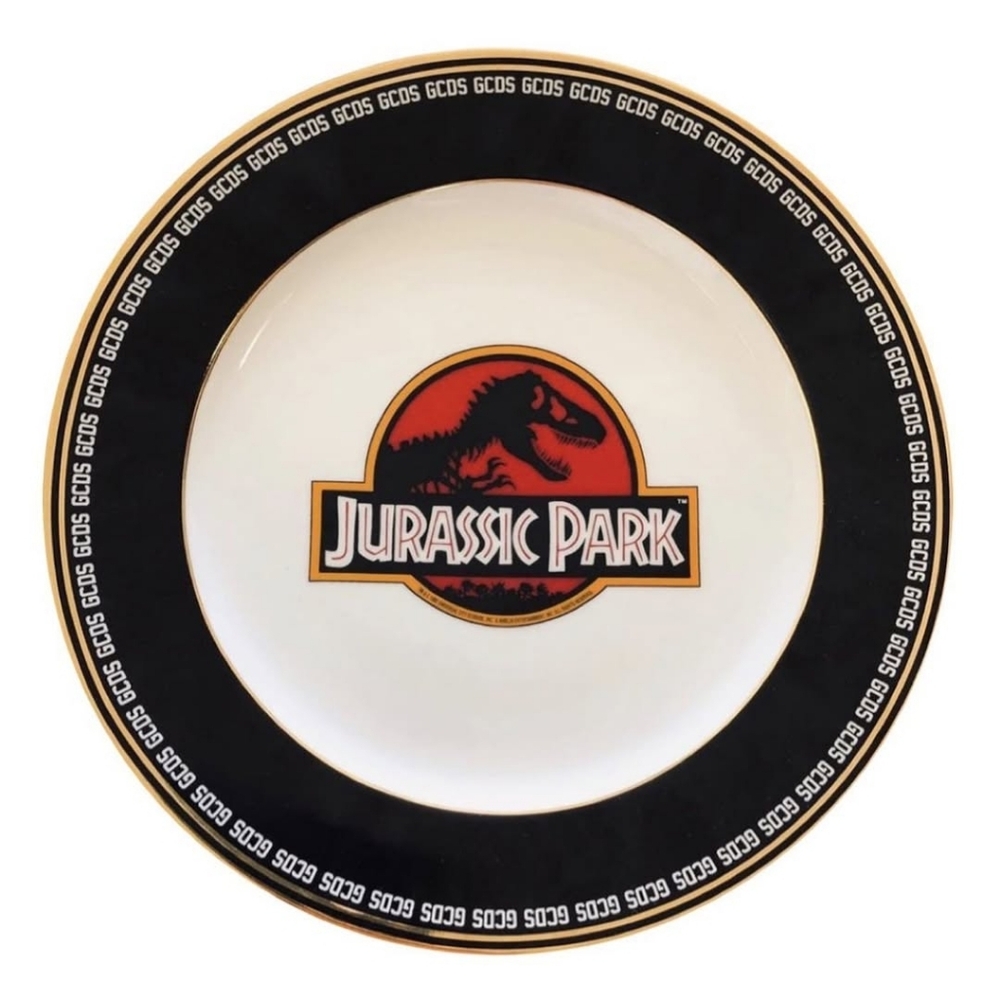 GCDS Jurassic Park Black and White Dinner Plate